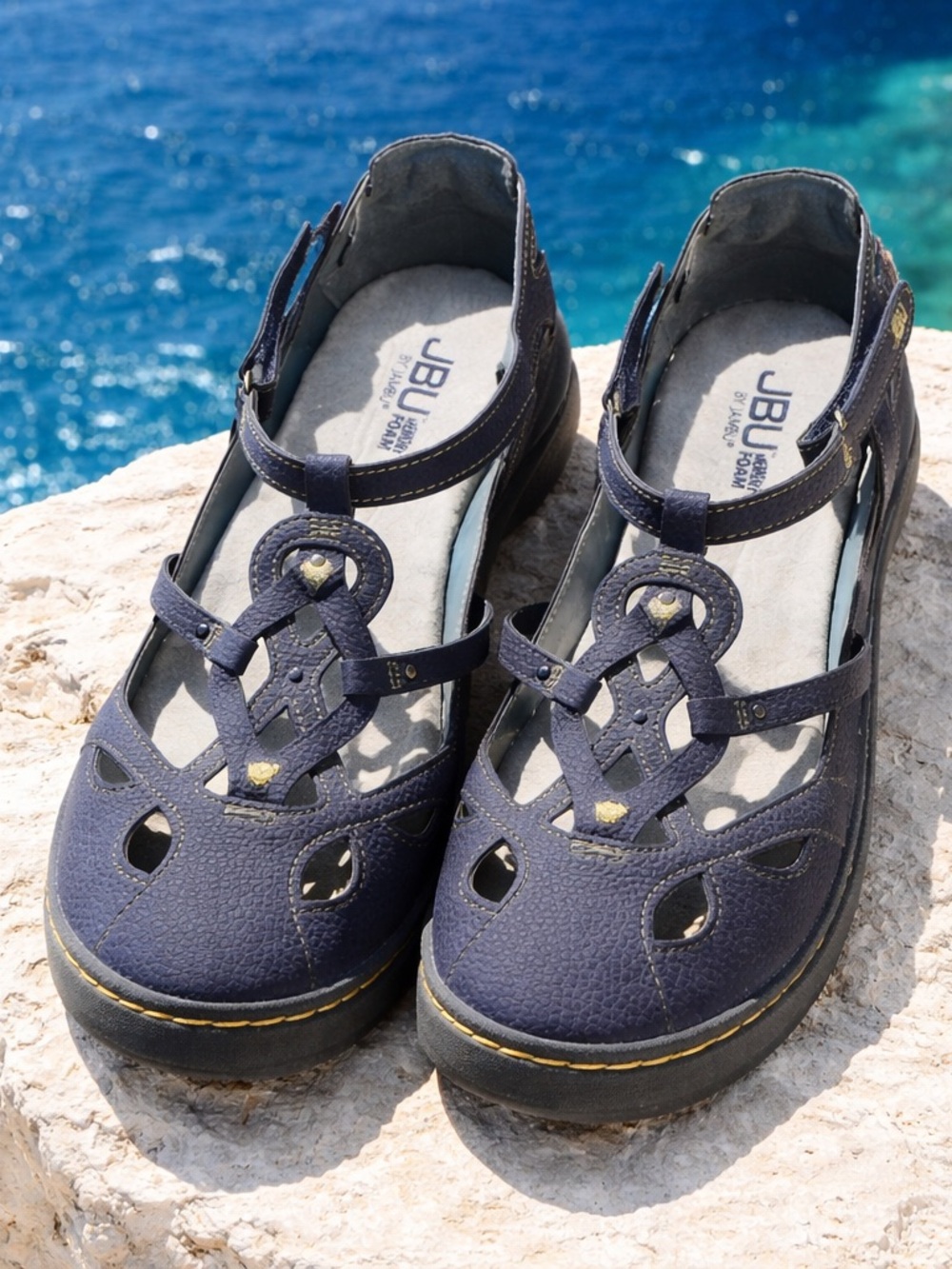JBU by Jambu Sydney Sandals in a blue colorway, a unique T-strap-design Size 9M